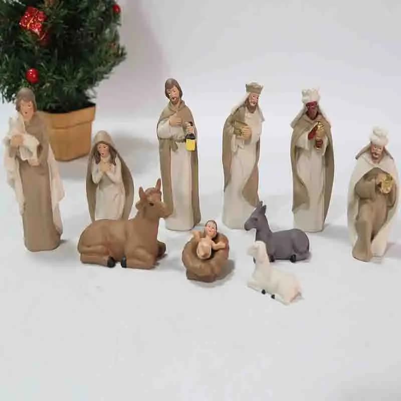 Home Bookcase Gifts Church Decoration Set Gifts Tabletop Ornaments Manger Light Luxury Christmas Gifts