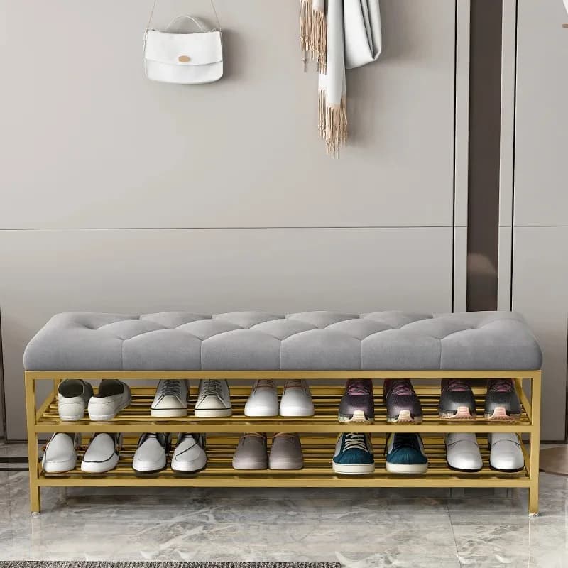 Bench Metal Shoe Cabinet Slippers Entrance Hall Box Vertical Clothing Shoe Shelf Nordic Designer Luxury Gabinete Salon Furniture