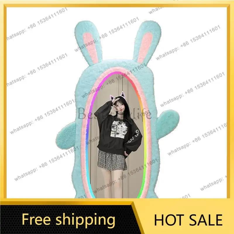 Best Sellers Irregular Lights Mirror Decor Unbreakable Vanity Art Compact Mirror Decor Bedroom Standing Custom Espejo Grande Hom