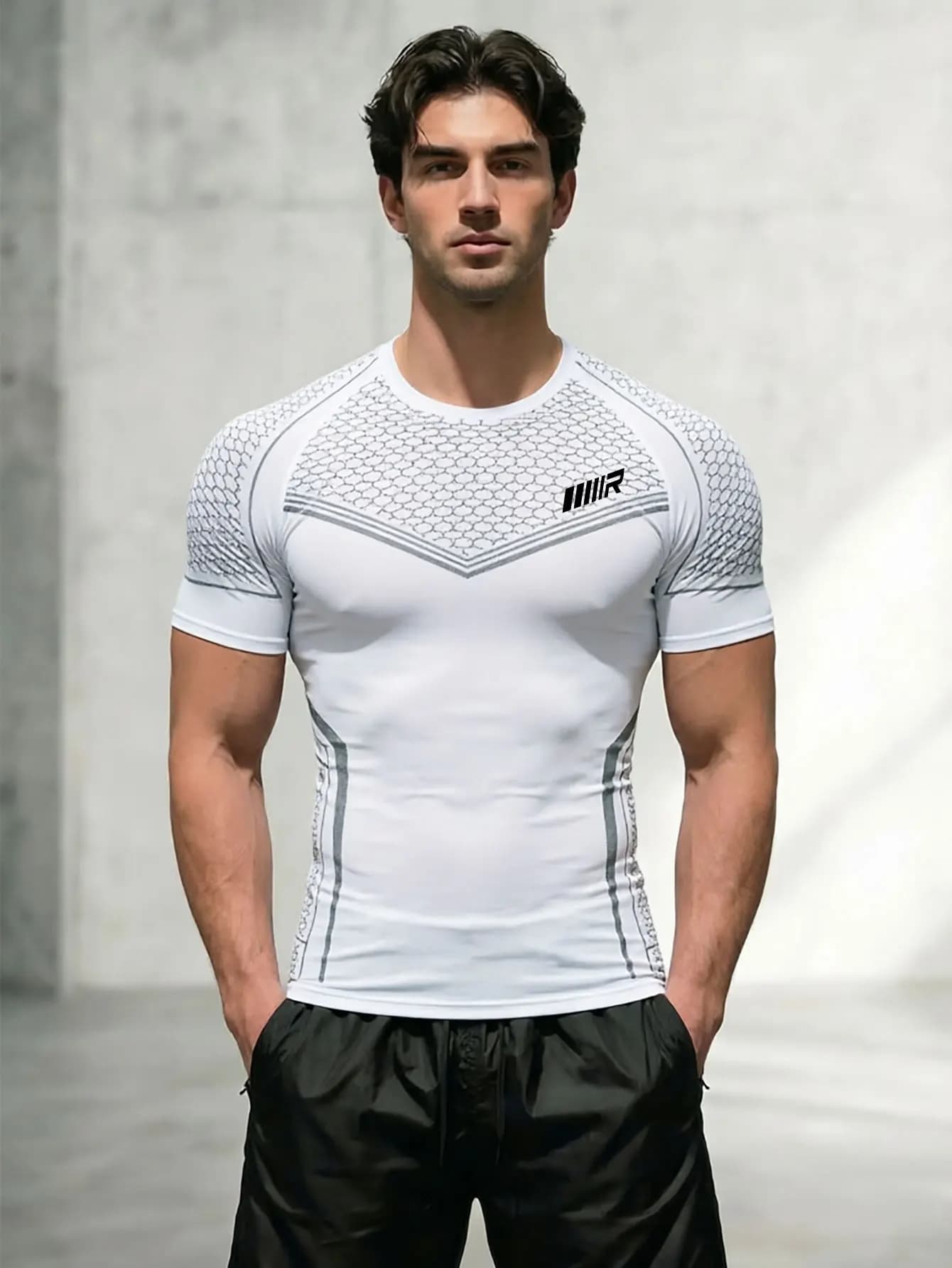 Compression T Shirt Men Summer Sportswear Running T-shirt Elastic Quick Dry Sport Tops Tee Athletic Gym Workout Shirts