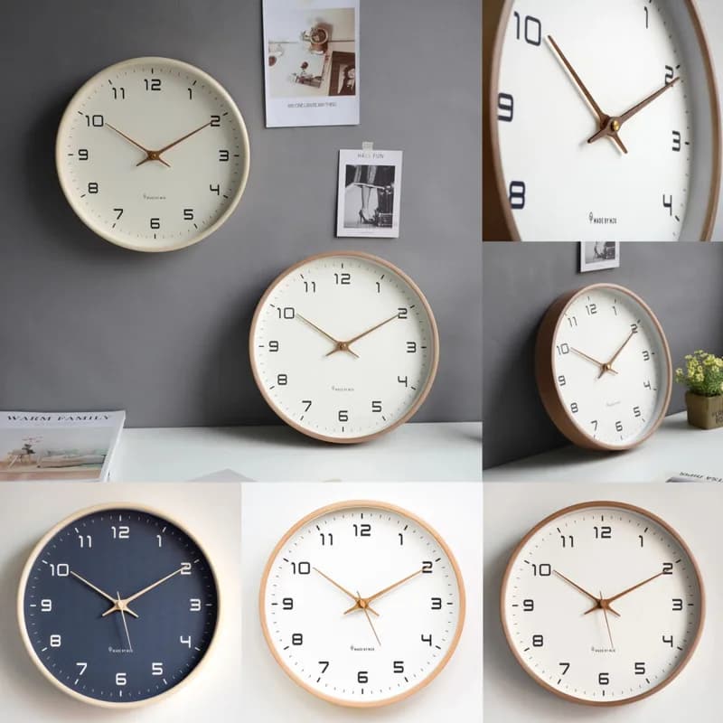 Nordic Solid Wood Wall Clock Y2K Minimalist Silent Wooden Clock Modern Japanese Style Living Room Home Decor Wall Clock Gift New