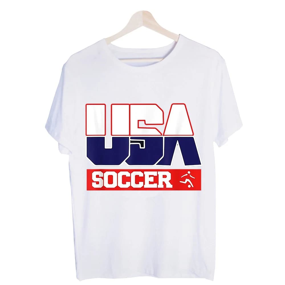 Men's USA Typography Print Graphic Tee, Short Sleeve Crew Neck T-Shirt for Casual Streetwear and Summer Outfits