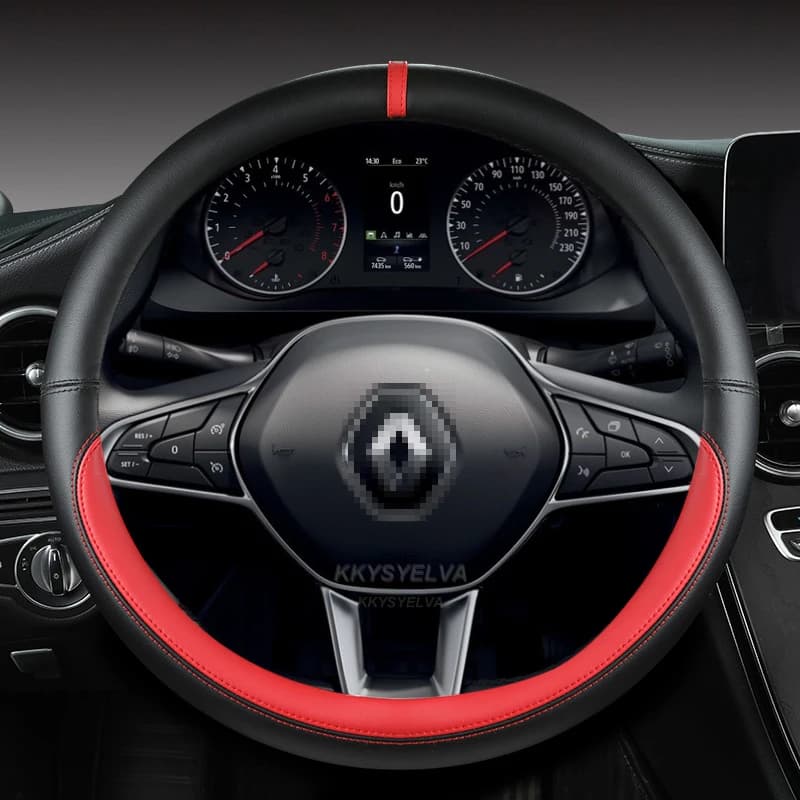 For Renault Kangoo Renault Logan 1 2 3 For Dacia Logan Car Steering Wheel Cover Microfiber Leather Fashion Auto Accessories