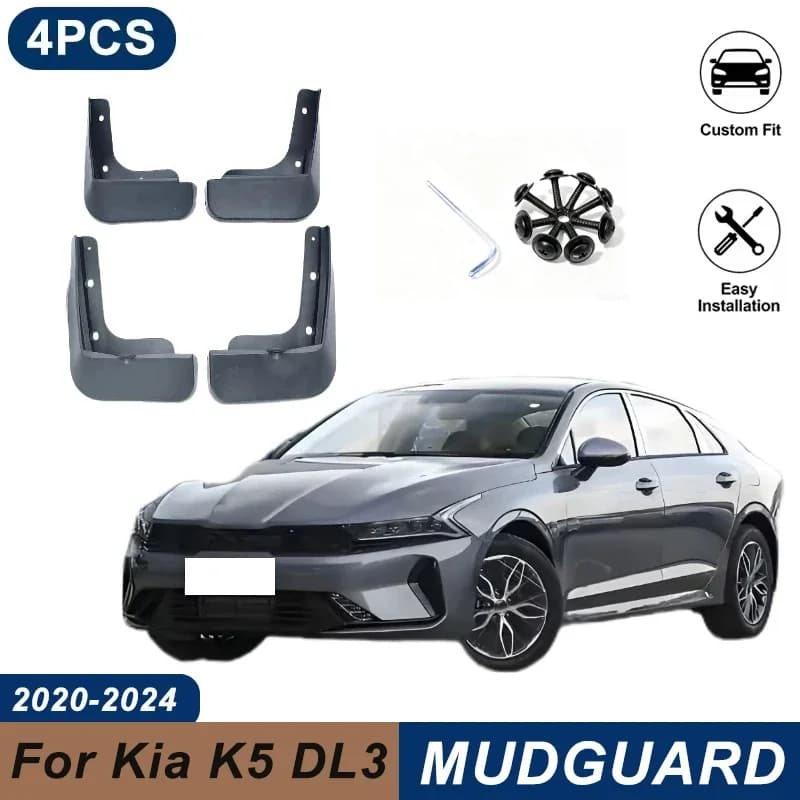 4PCS Car Mud Flaps For Kia K5 DL3 2020-2024 Waterproof Anti-Splash Fender Mudguards Auto Exterior Accessories