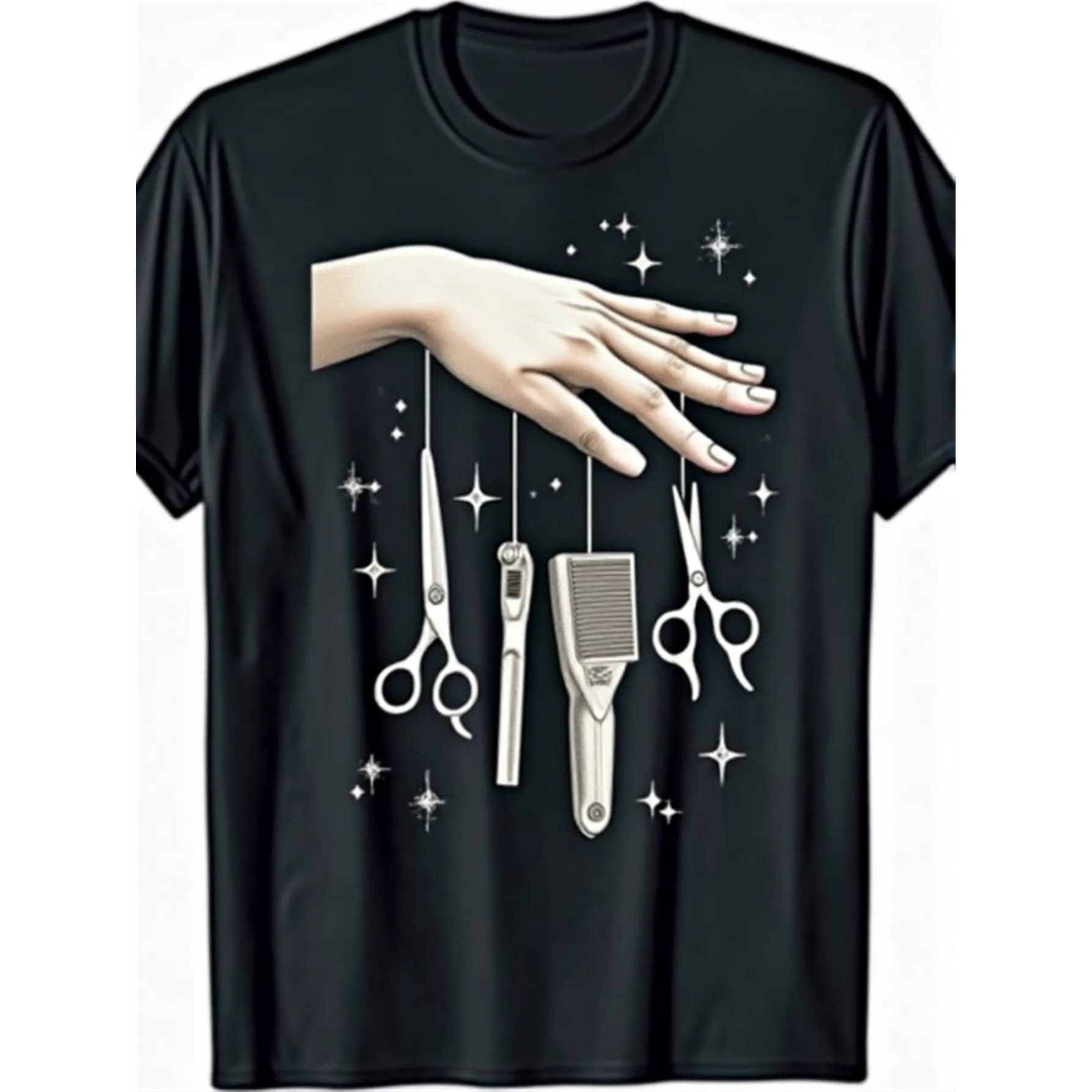 Barber Hairdresser Hand Tools Graphic Tee Cool Stylist Gift Short Sleeve Breathable T-Shirt Daily Wear