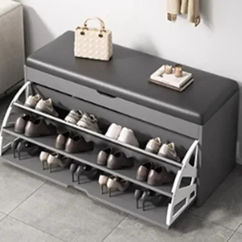 With Seat Low Shoe Cabinets Luxury Stool Design Mobile Bedroom Display Shoe Cabinets Accent Unique Gabinete Room Decorations