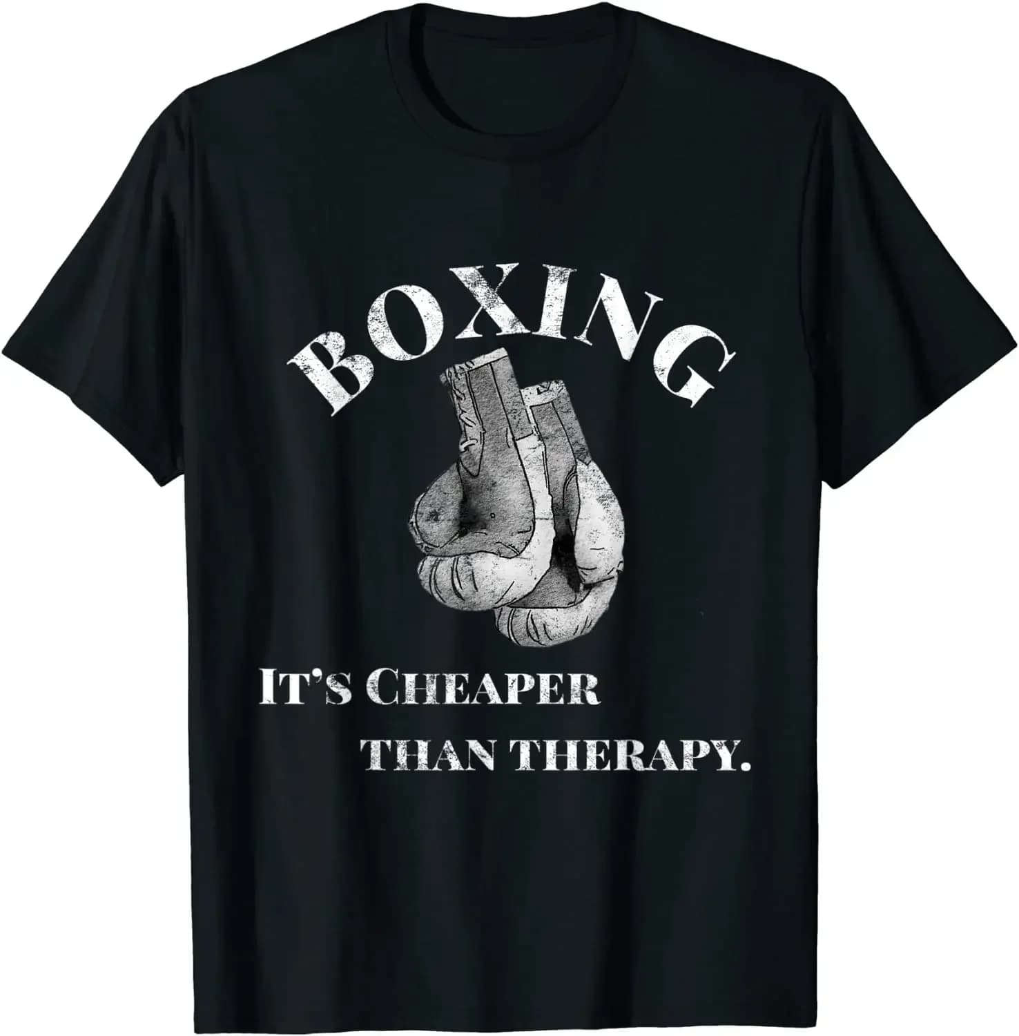 Funny Boxing T Shirt Cheaper Than Therapy Funny Boxing Summer Cotton O-neck T-shirt