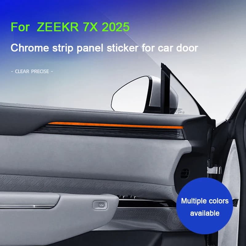 For Zeekr 7X 2025, A lcantara Suede Overlay On The Car Inner Door Panel Trim Strip Decorative Stickers Interior Accessories
