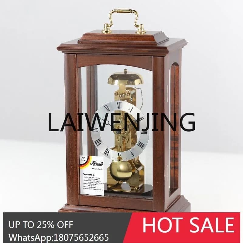 European-Style Clock Mechanical Solid Wood Living Room Retro Time-Telling Decoration Clock