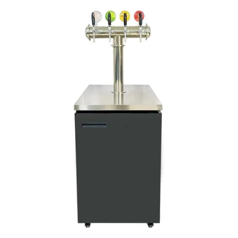 Small air-cooled craft beer machine, four-barrel four-head refrigerated refrigerator