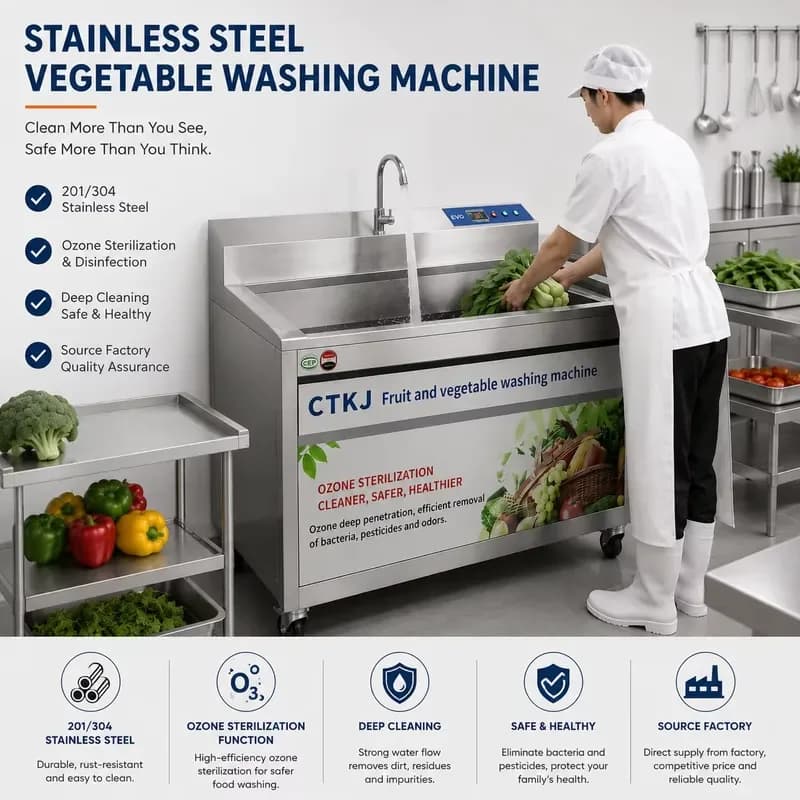 Factory Wholesale Commercial Stainless Steel Air Bubble Vegetable Washing Machine Automatic Fruit Cleaning Machine