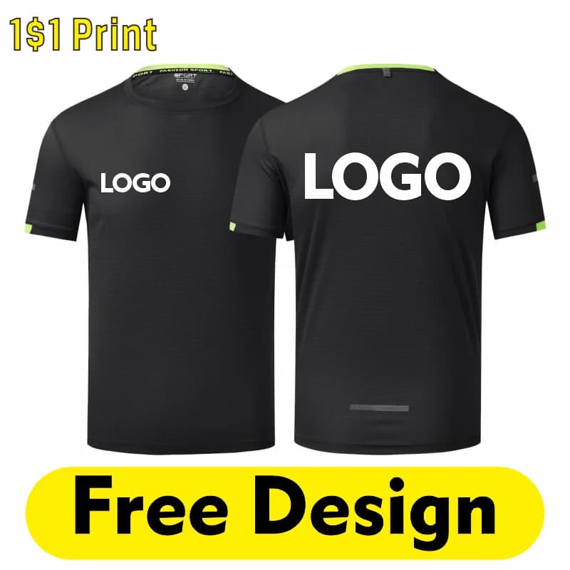 Quick-drying Round Neck Sport T-Shirt Custom Logo  Printing Pattern Embroidery Your Design Breathable Cycling Tops Daily Wear