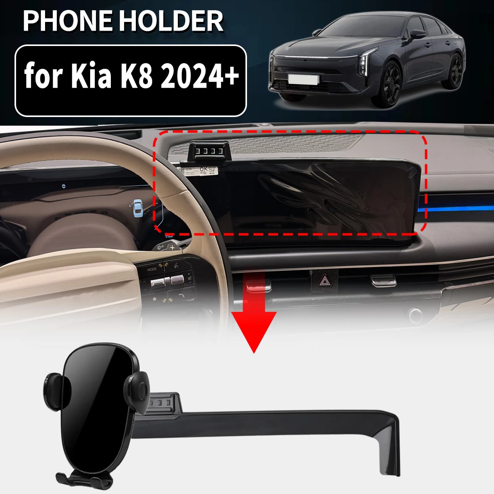 for Kia K8 K 8 2024 2025 2026  Vehicle-Specific Phone Holder Mount Car GPS Stand Easy Fix Auto Accessories