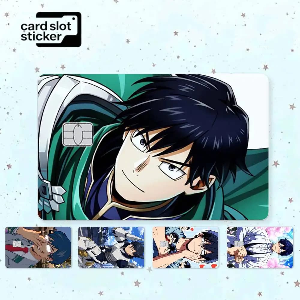 Cartoon T-Tenya Iida  Credit Card HD Stickers Small Chip Waterproof Sticker Game Card Decal Gift