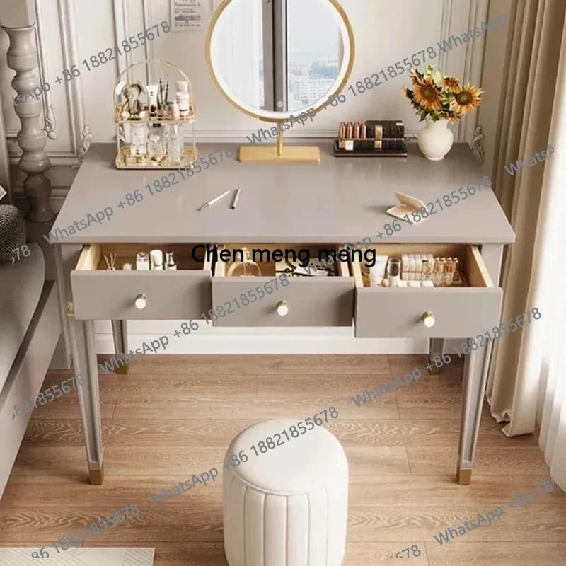 Women Storage Vanity Table Wooden Aesthetic Space Saving Europa Dresser Organizer Luxury Salon Schminktisch Postmodern Furniture