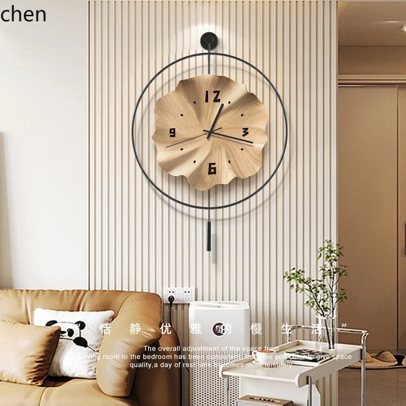 Wooden Style Clock Wall  Living Room Silent Clock Wall Hanging Home Art Restaurant Wall Clock