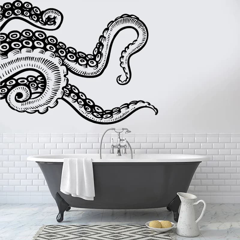 Kraken Octopus Tentacle Wall Stickers Vinyl Art Nautical Home Decoration Room Bathroom Nursery Decals Sea Animal Waterproof G048