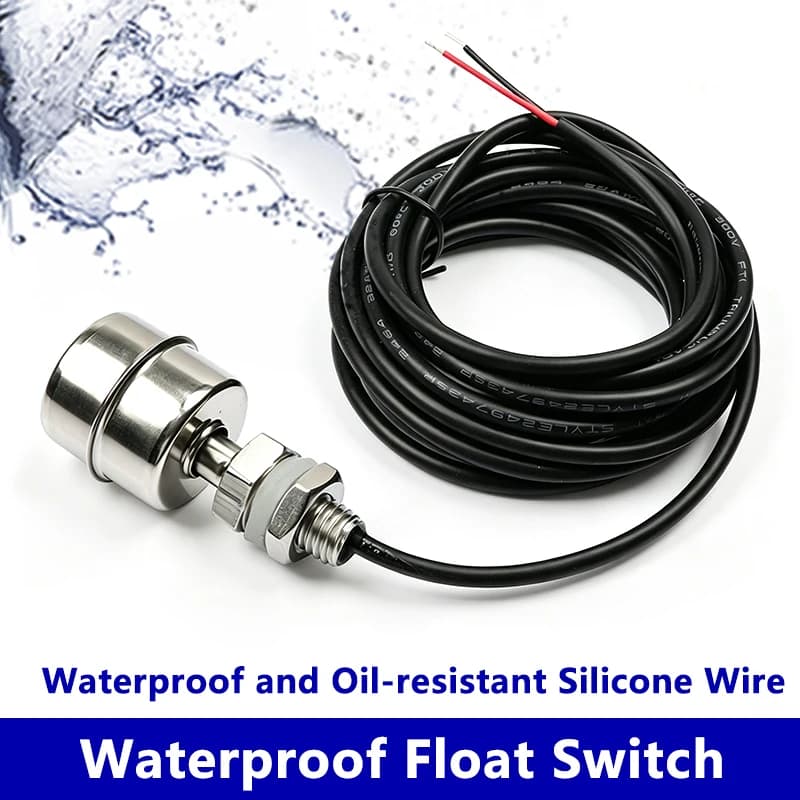 Float Switch Waterproof Silicone Wire High Temperature Resistant Stainless Steel Water Tower Water Level Automatic Level