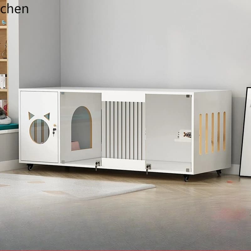 HTT cat villa large space  cat cage household breeding  indoor   toilet integrated  nest,  house