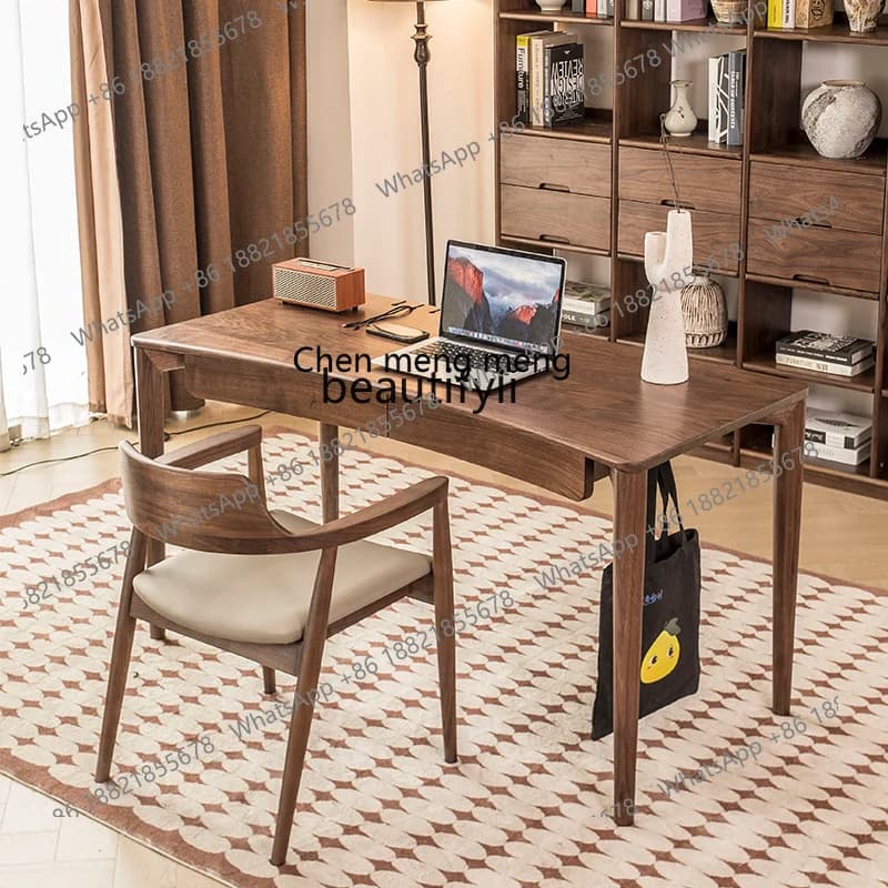North American Black Walnut Solid Wood Computer Desk Modern Simple Home Study Office Writing Desk