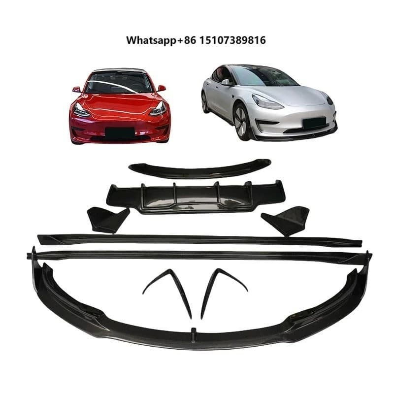 Wholesale Price Car Bumper Lip Kits Accessories Bodykit for Model 3 2021-2024 Upgrade V Design Body Kit