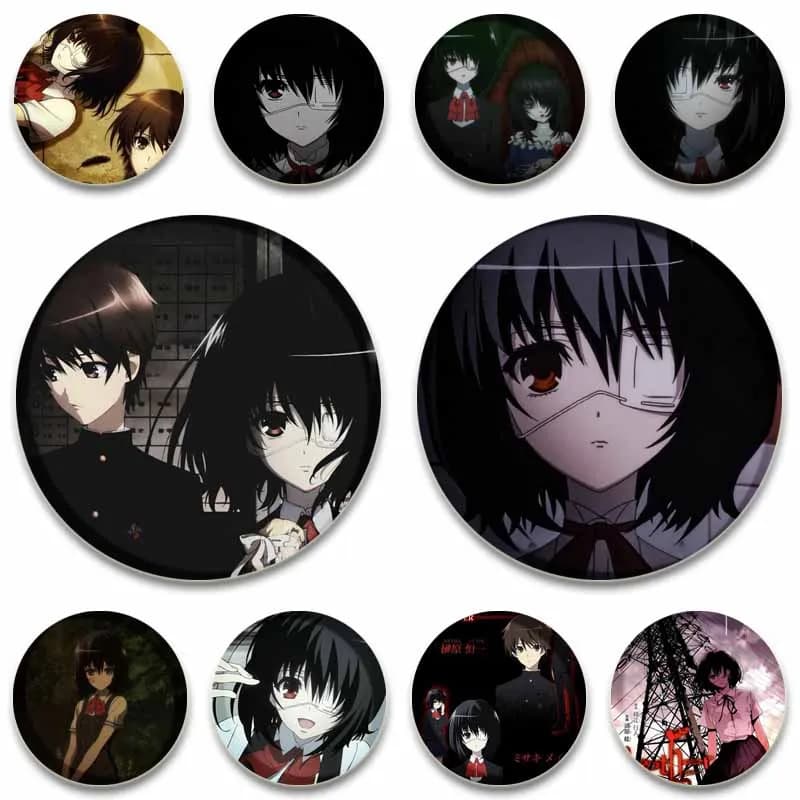 Anime Peripheral Another Brooch Creative Cartoon Figure Mei Misaki Lapel Pins Jewelry Badge Clothing Backpack Accessories Gifts