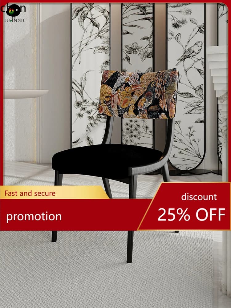 CZ New Solid Wood Vintage Dining Table and Chairs Living Room Home Use Mid-Century Style Backrest Desk