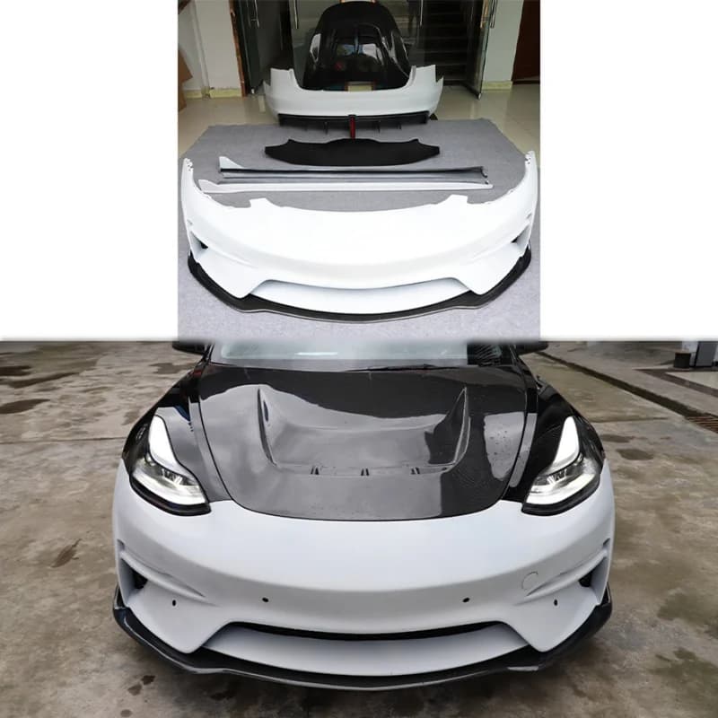 2017-2025 Model 3 Gen1 Resin Body Kit Front Rear Bumper Splitter Engine Hood Side Skirts Modified Exterior Accessories