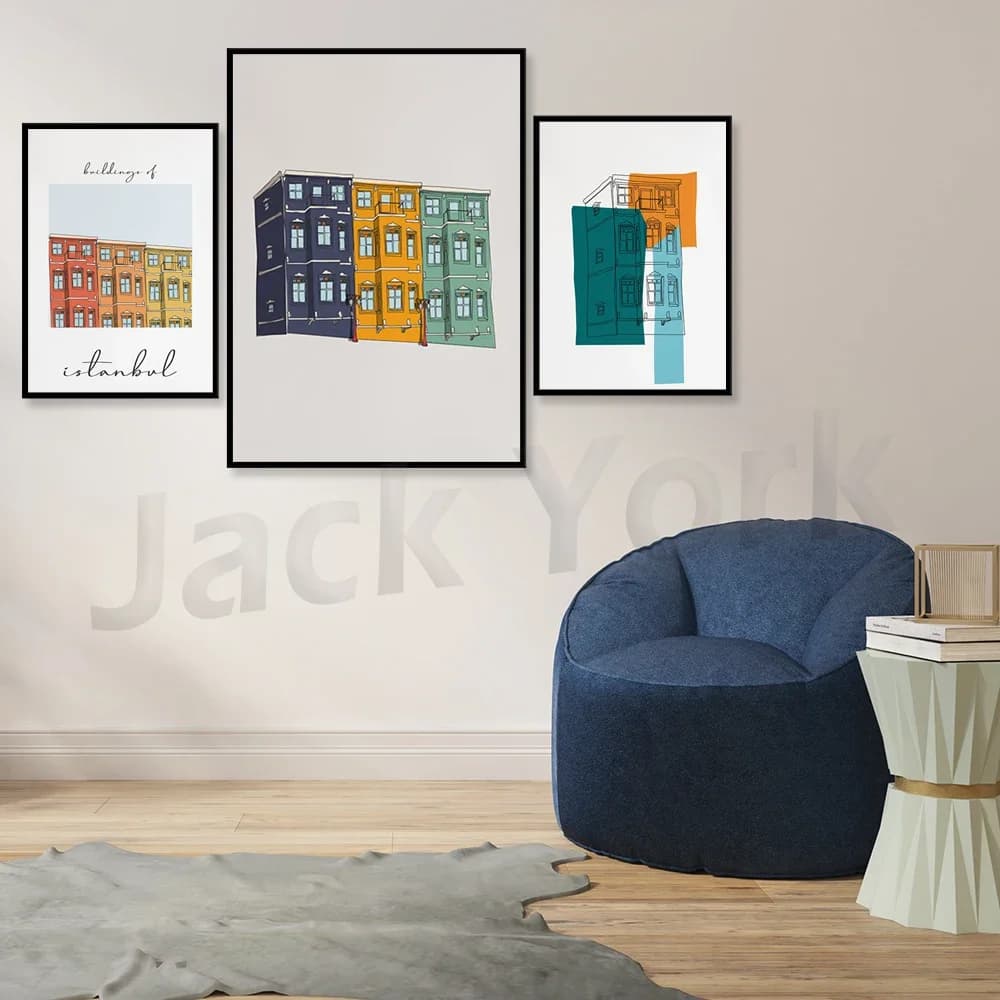 Abstract Building Printable Poster, Wall Art, Minimalist Istanbul Illustration Poster, Modern Line Art, Architecture Gift Poster