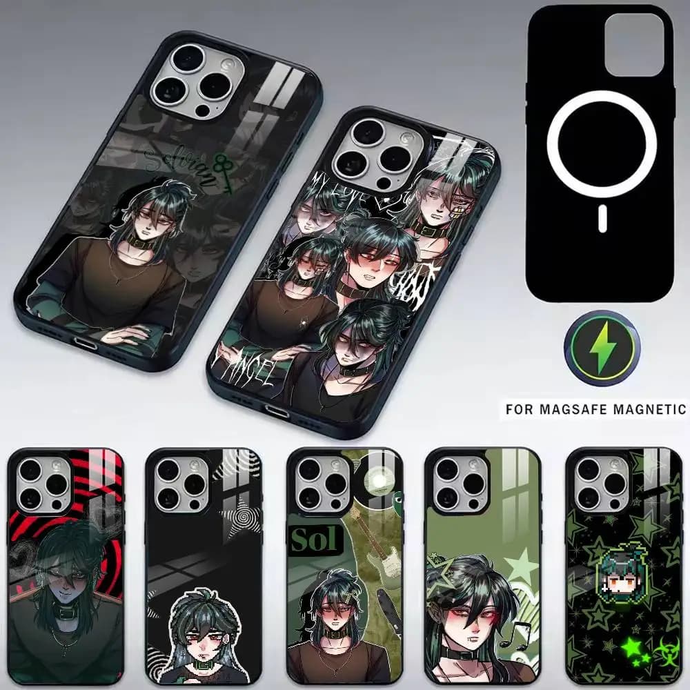 Red hair anime boy game Sol Phone Case For iPhone17,16,15,14,13,12,11 Plus,Pro Magnetic with Magsafe Wireless Charging