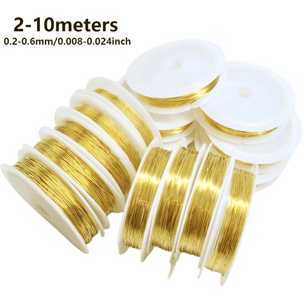 2-10M Golden Stainless Steel Wire Diameter 0.2mm 0.3mm 0.4mm 0.5mm 0.6mm Art Line Jewelry Making Line Twine Bonsai Training Line