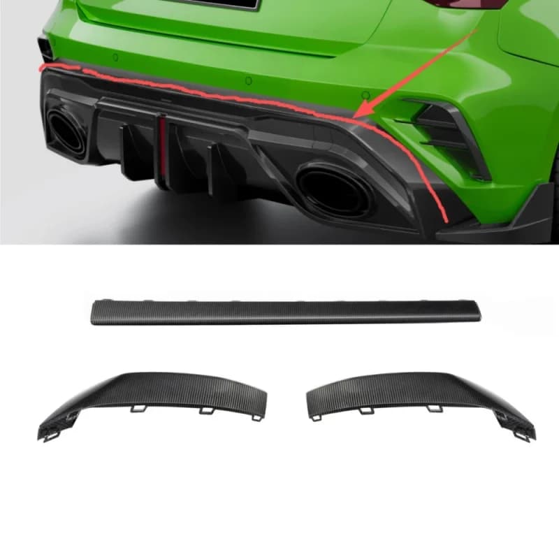 Dry Carbon Fiber OEM Style Rear Diffuser Trims for Audi RS3 8Y 2025+