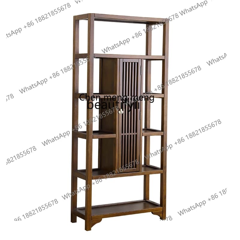 X Solid Wood New Chinese Tea Display Bogu Decoration Cabinet Tea Set Storage Living Room Bookshelf