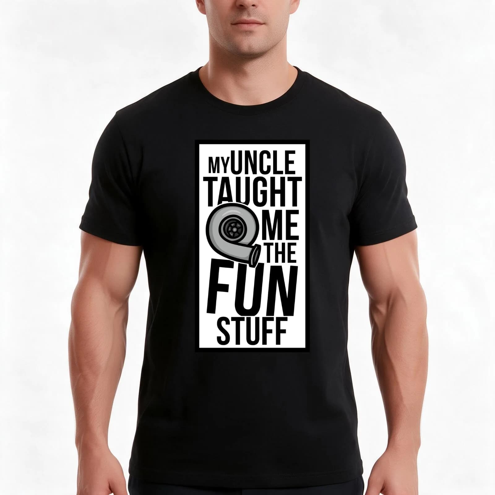 My uncle taught me the fun stuff T-Shirt, Summer Casual Cotton Tee, Oversized Streetwear Tops, Vintage Graphic Print