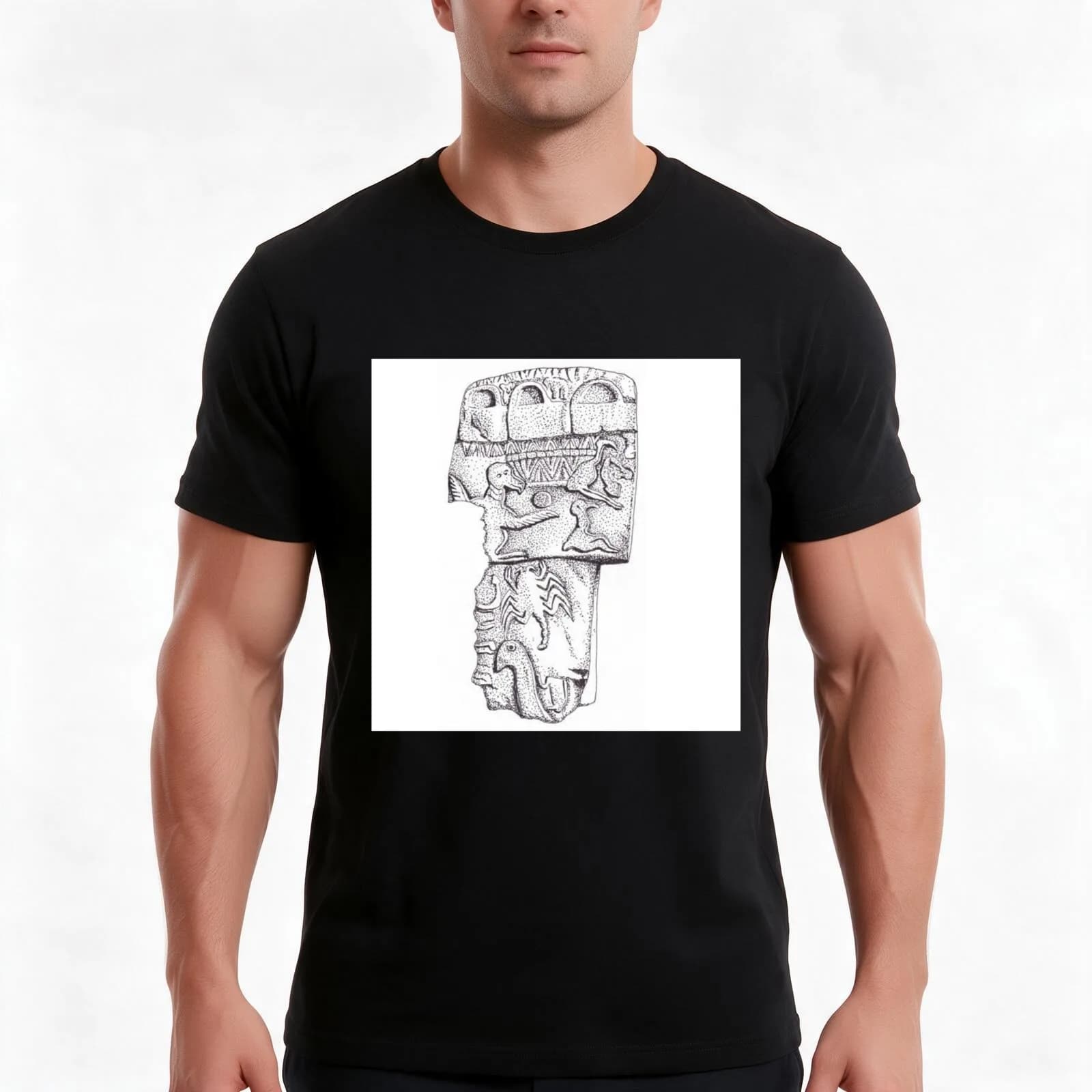 G?bekli Tepe T-Shirt, Summer Casual Cotton Tee, Oversized Streetwear Tops, Vintage Graphic Print, Loose Fit Short Sleeve