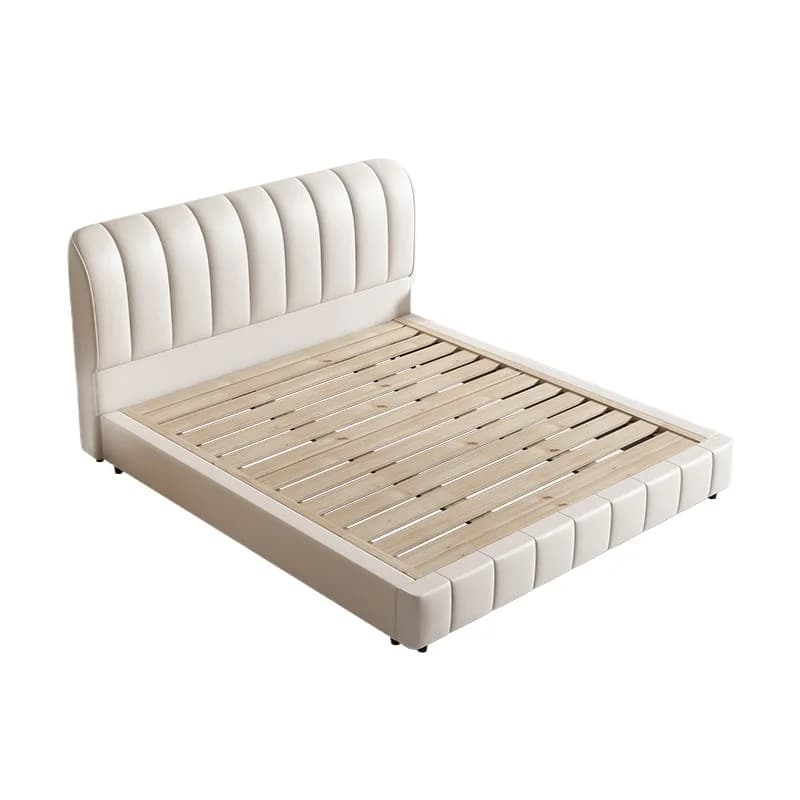 Light Luxury Leather Bed Double Sleeping Design Bedroom Frame Japanese Unique Bed Princess Modern Muebles Trendy Furniture