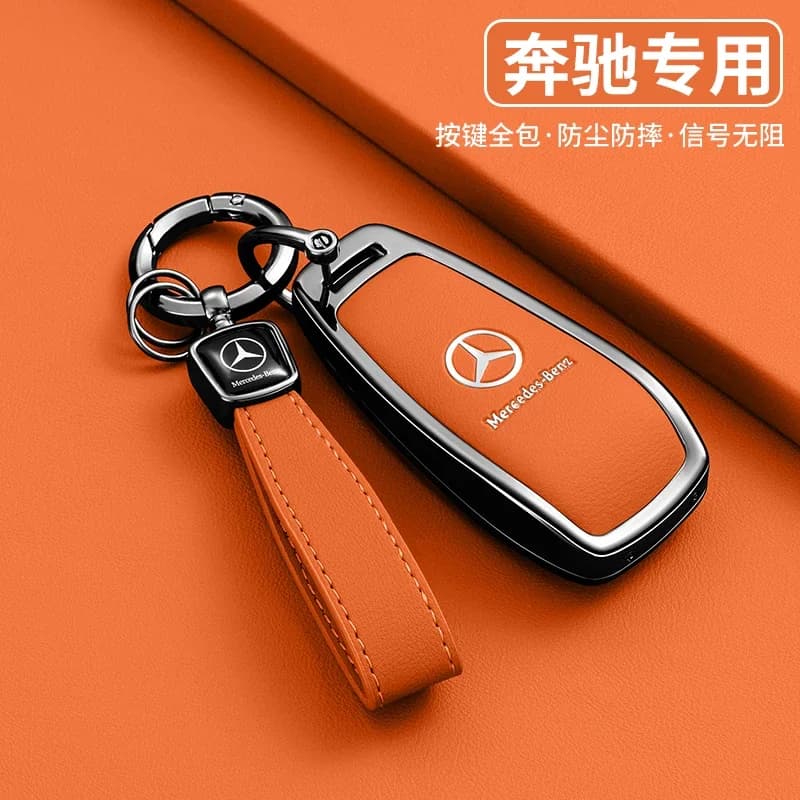 Leather Car Remote Key Case Cover Shell Fob For Mercedes Benz A C E S G Class GLC CLE CLA GLB GLS W177 W205 W213 W222 X167 AMG