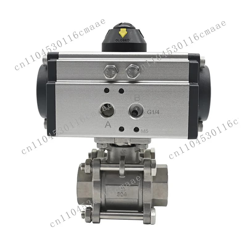 Suitable for Q611F-16P three-piece 3PC high platform thread valve 304 stainless steel pneumatic internal thread ball valve
