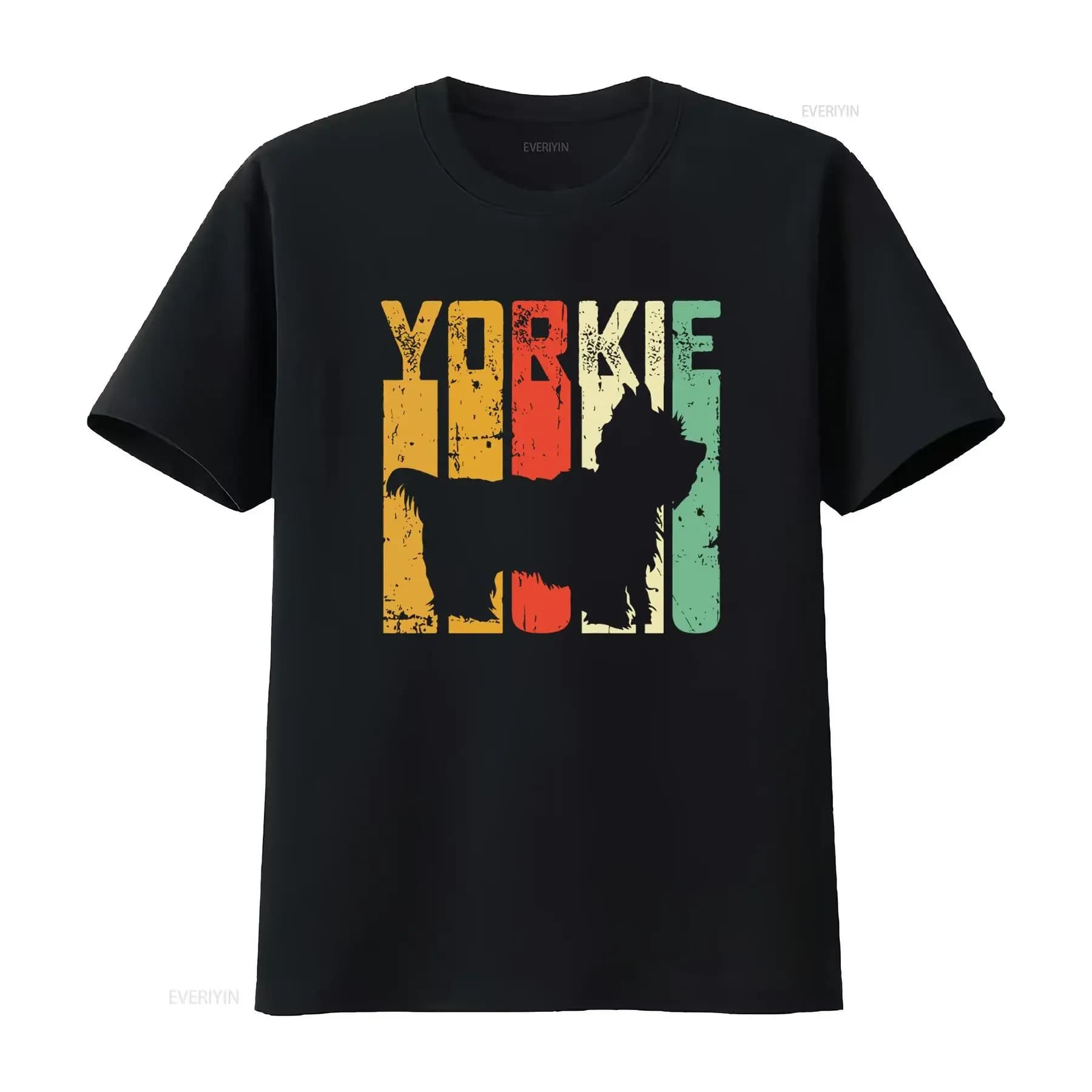 Yorkie Mom T Shirt Yorkshire Terrier Dog Silhouette Print Pet Owner  vintage Washed Top For Everyday Wear streetwear Casual