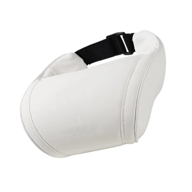 Car Headrest Neck Pillow with Curved Support and Rear Mounting Strap H8WE