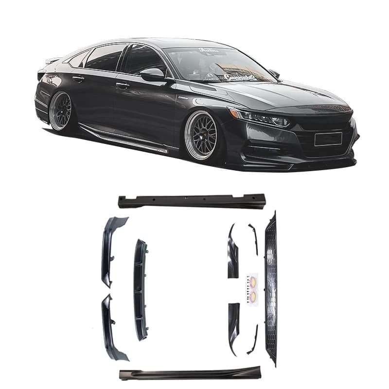 New Wholesale Axinda Accord 10th 2018-2020 CV-650 Upgrade Body Kit Front Bumper Lip Side Skirts Rear Diffuser Self-Adhesive