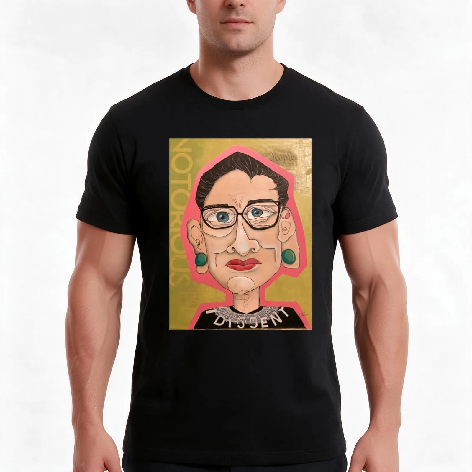 Notorious RBG T-Shirt, Summer Casual Cotton Tee, Oversized Streetwear Tops, Vintage Graphic Print, Loose Fit Short Sleeve