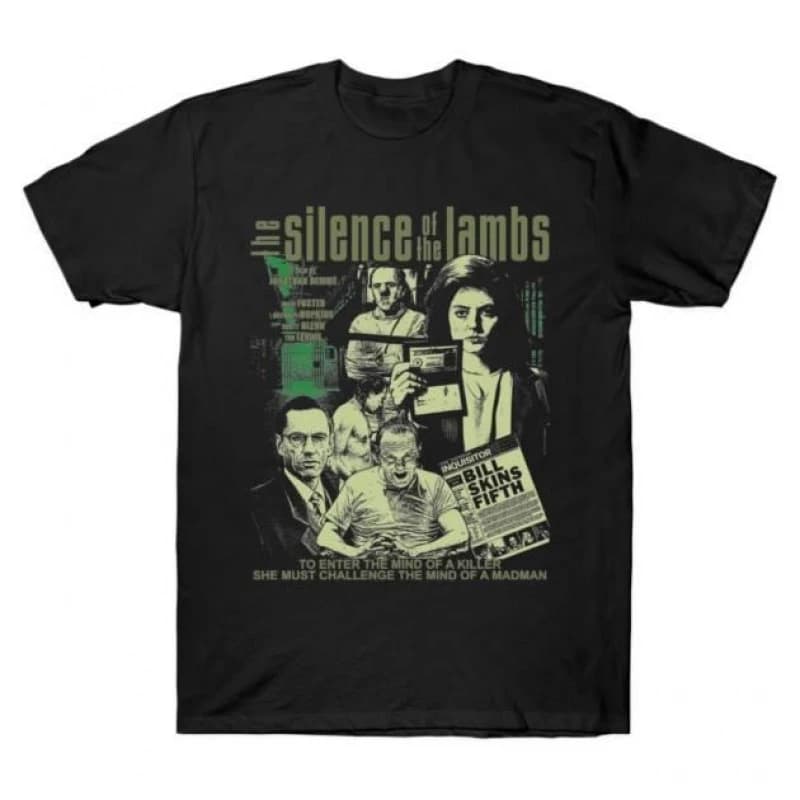 0426 Silence of the lambs Horror movie Hannibal Gift t shirt Scary Cannibal Graphic Clothes 100% cotton All size Tee S-6XL