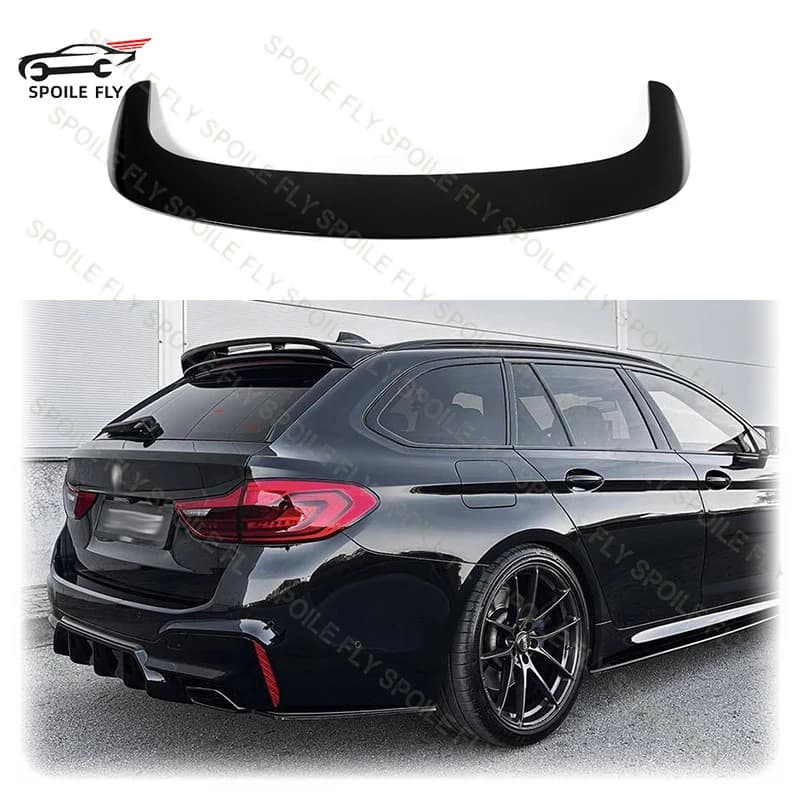 For BMW 5 Series G31 2017 To 2023 Estate Touring High Quality ABS H Style Car Rear Roof Spoiler Wing Body Kit Glossy Black
