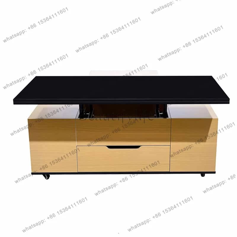 PG Traditional Brown Coffee Tables Chinese Storage Narrow Adjustable Coffee Tables Modern Floor Mesa De Centro Furniture Home