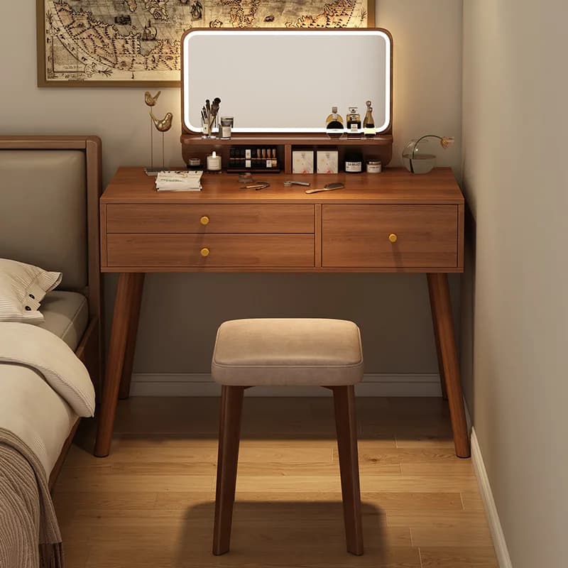 New Chinese dresser household 2026 new small apartment makeup table bucket cabinet integrated bedside storage cabinet