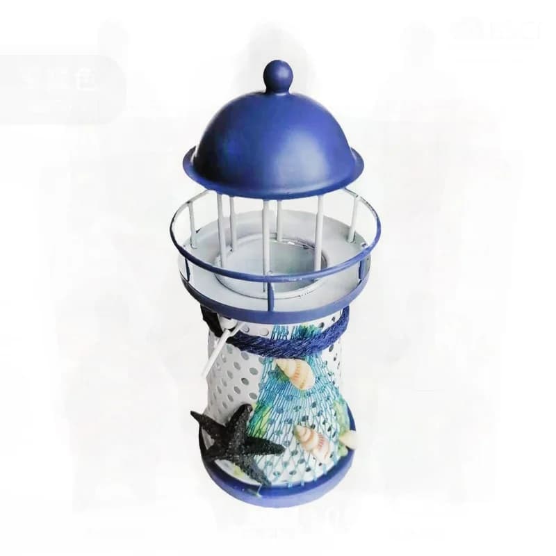 Mediterranean Iron Lamp Romantic Home Desktop Decoration Small Candlestick Tower with Electroplated Finish