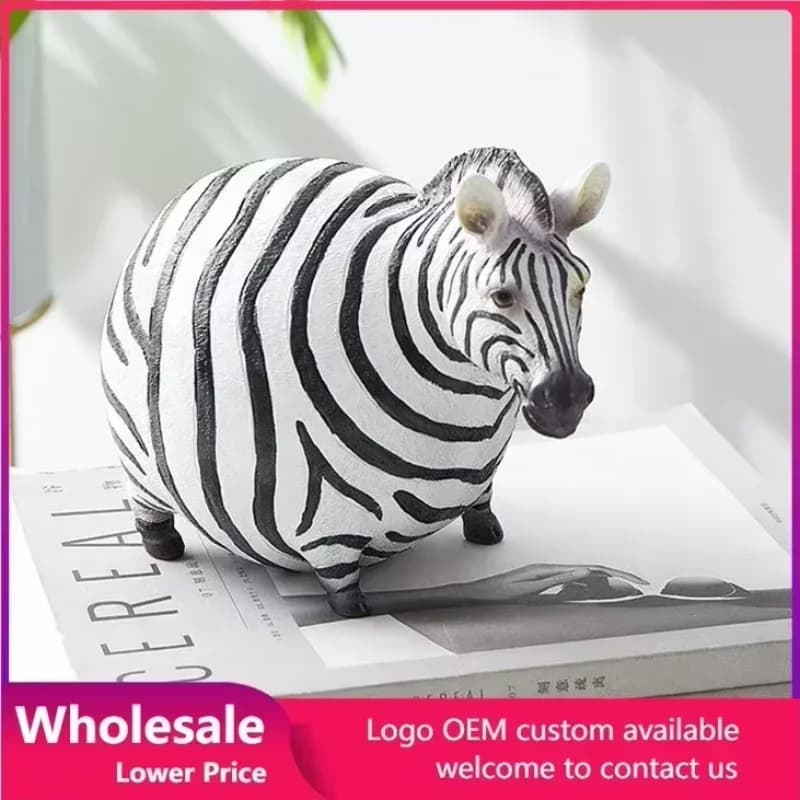 Creative Resin Fat Zebra Ornaments Desktop Figurine Cute Animal Figurine Sculpture Study Crafts Art Decoration Nordic Statue