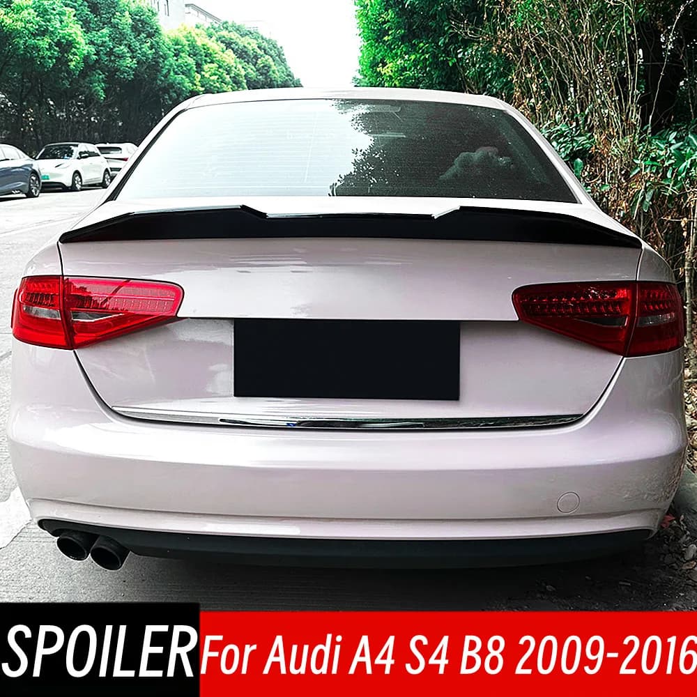 For Audi A4 S4 B8 2009 10 11 12 13 14 15 16 PSM Style Rear Trunk Lid Boot Ducktail Lip Spoiler Wings Car Exterior Accessories