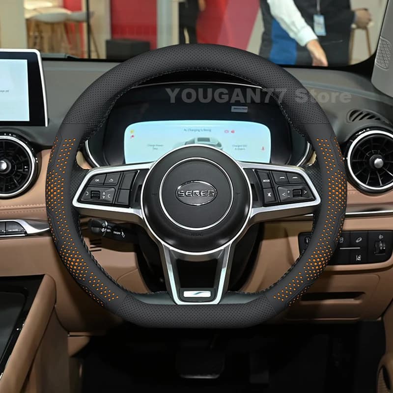 Leather Car Steering Wheel Cover For SERES 3 2020-2024 Ultra Thin Covers For Covers Auto Steering Wheel Seres 3 Accessories